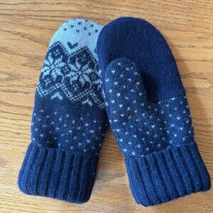 Felted Wool Handcrafted Mittens from Repurposed Eddie Bauer/Gap Sweaters - Navy